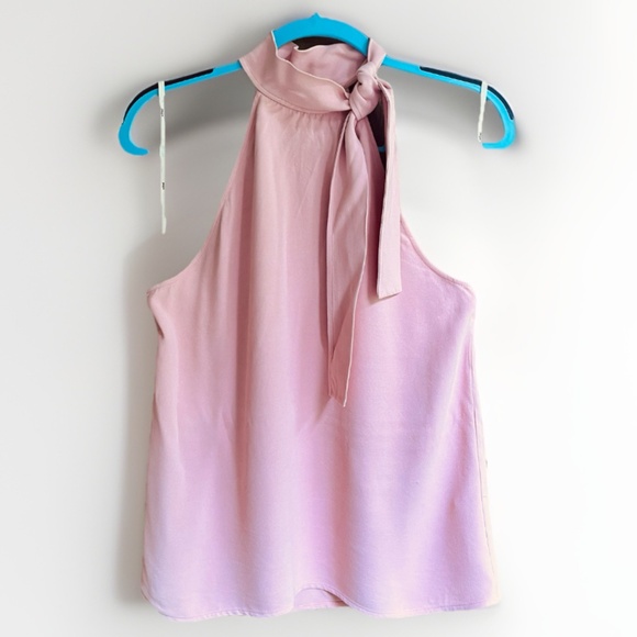 Wilfred Aritzia Light Pink Halter Tank Top Sleeveless Cowl Tie Neck Women Size M - Picture 1 of 10